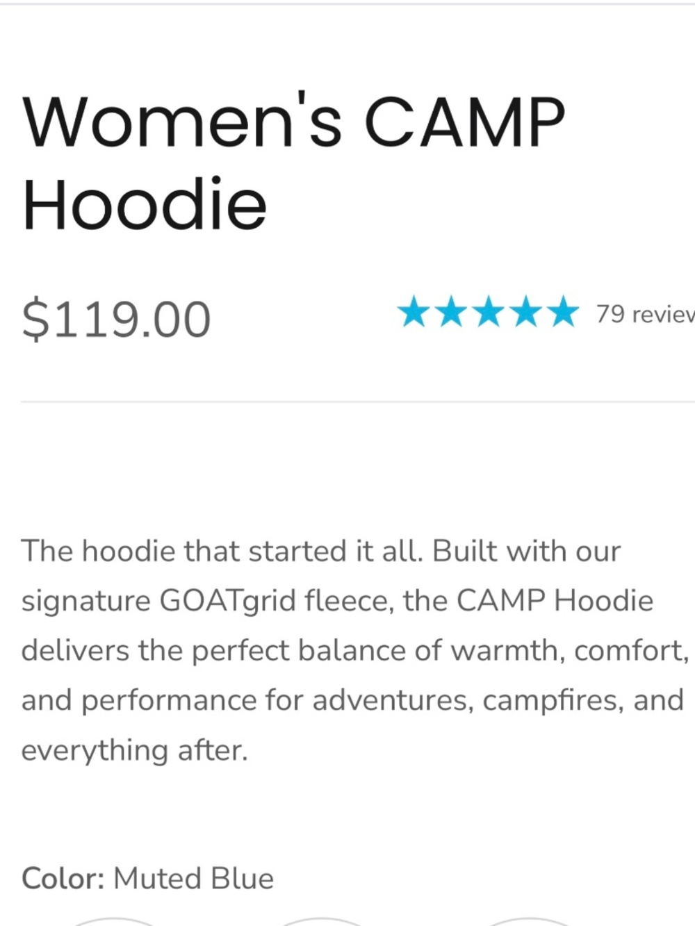 Women’s SkyGoat Microgrid Fleece Camp Hoodie Blue Small - Picture 8 of 10